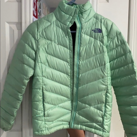 Mint green north face puffer jacket - Picture 1 of 3